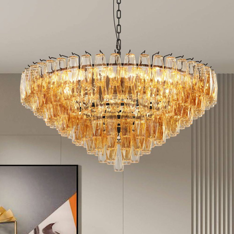Crystal Drum Chandelier (Black)