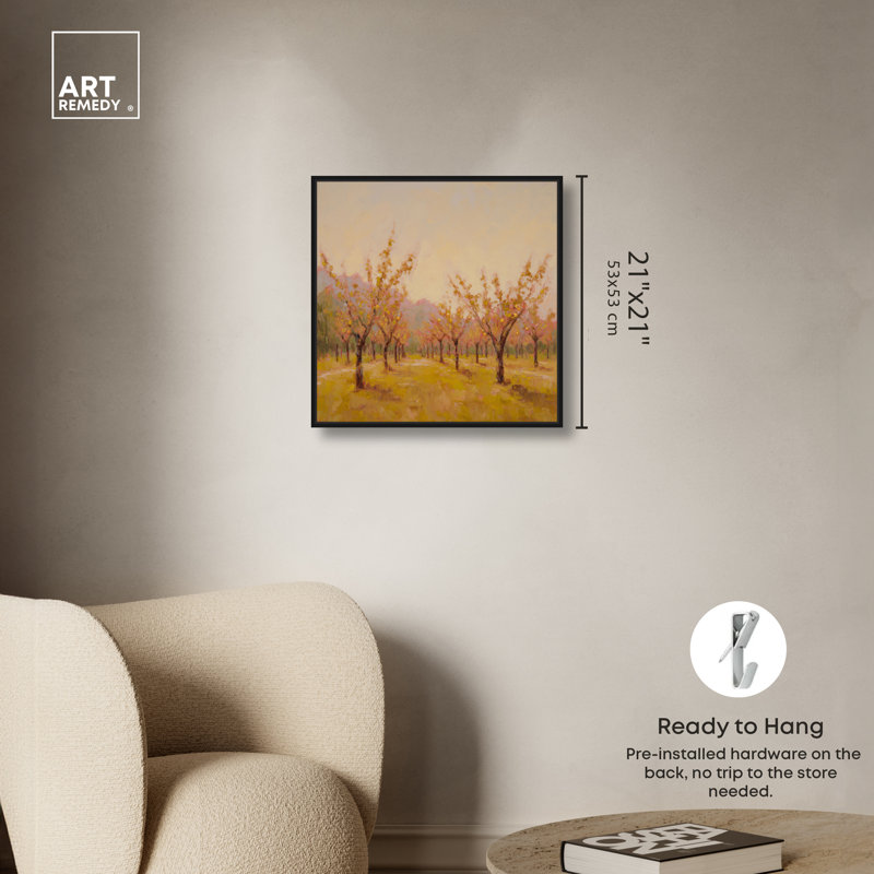 «Autumn Grove», reproduction d'art sur toile encadrée par Art Remedy, cadre noir, 20 x 20, 21"H x 21"W, Black Frame