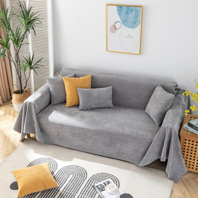 Housse de canapé en polyester imperméable pour animaux de compagnie, Polyester gris, H 71 po x l 118 po x P 0,2 po