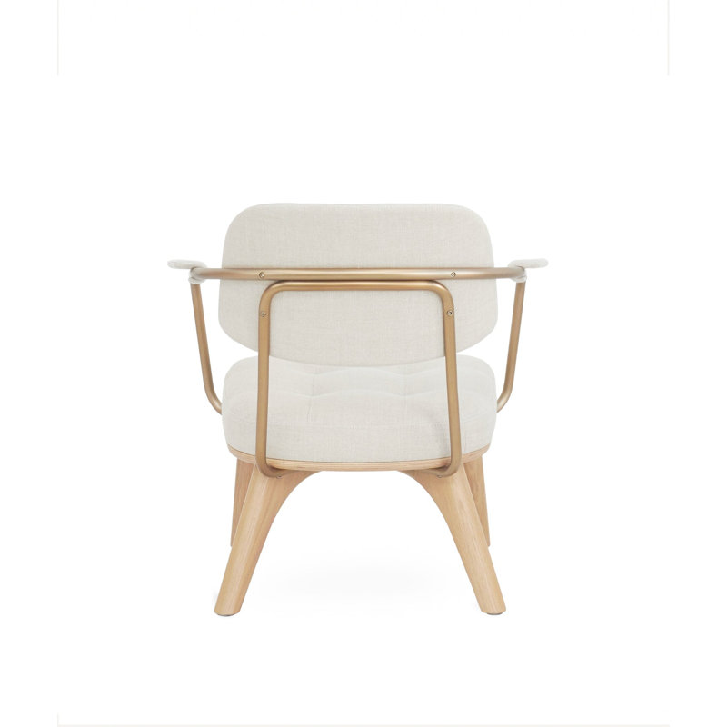 Utility Linen Lounge Chair, L493 Sanfor Oyster 0021, Natural Oak