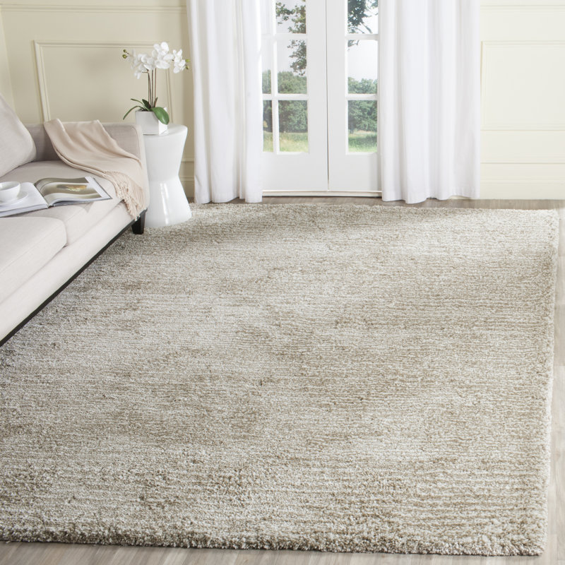 Harworth Shag Hand Tufted Performance Solid Color Rug, Rectangle 4' x 6'