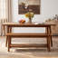 Upholstered Bench with Shelves