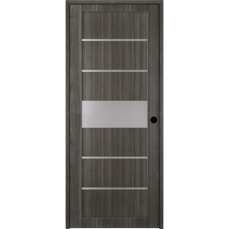 Porte standard préfinie en bois manufacturé massif et verre Siah, Chêne, 36 po x 80 po, Gauche