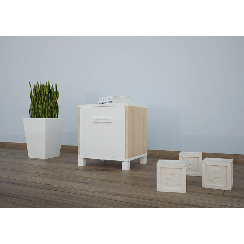 Whipe Nightstand, White/Oak