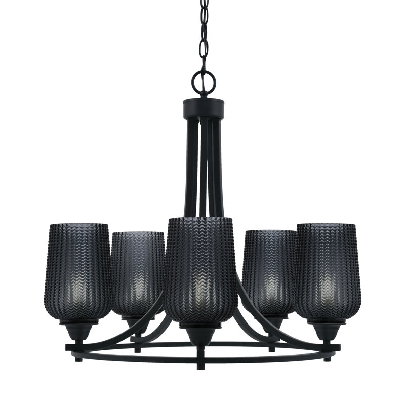 Paramount 5 Light Uplight Chandelier, Black