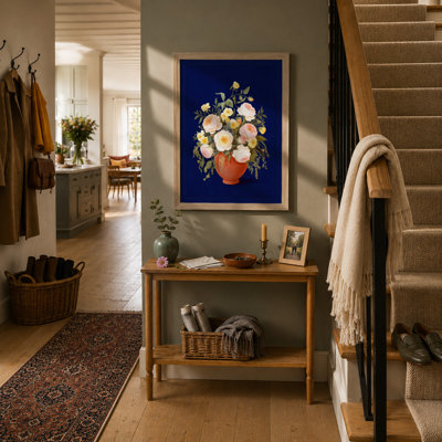 Cheerful Terracotta Blooms Botanical - Framed Print