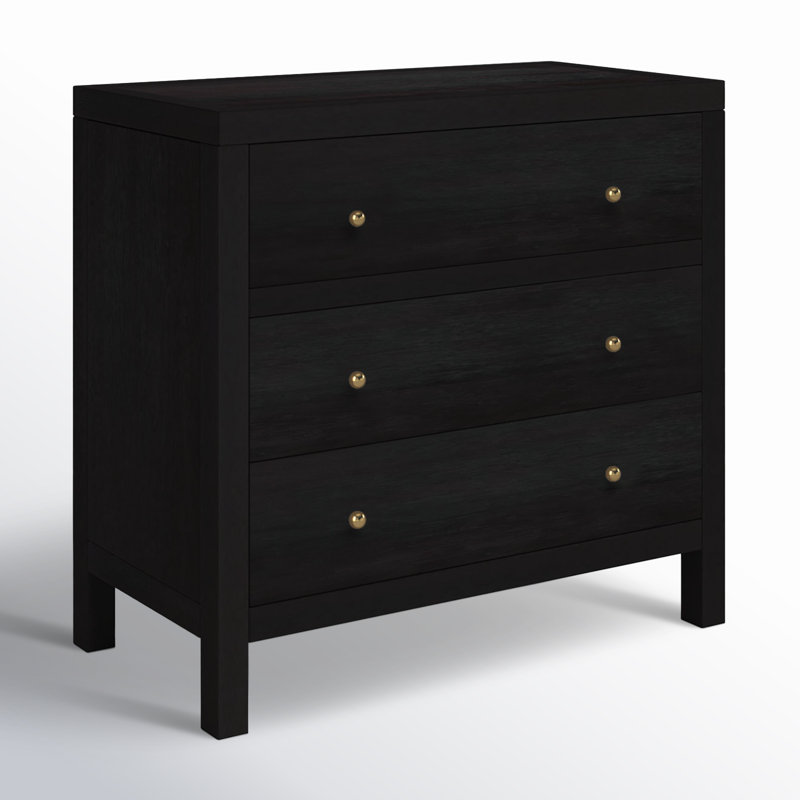 Celine 34" 3-Drawer Nightstand, Antique Taupe