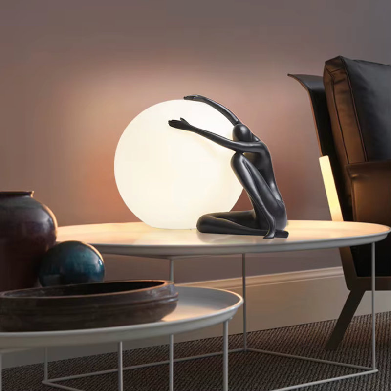 Novella Black Resin Novelty Table Lamp