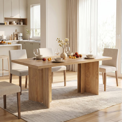 Aura 70.87" 8 Person Wooden Rectangular Dining Table