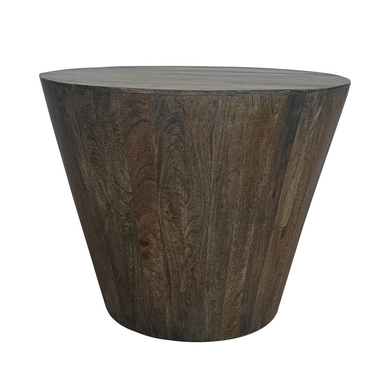  Table tambour décorative avec texture de bois gris rustique - L 24 po