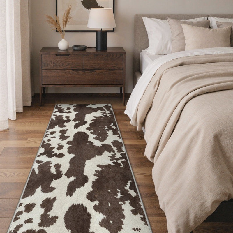 Tapis antidérapant beige / brun Aura, Tapis de couloir 2 pi 3 po x 6 pi
