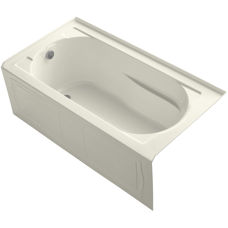 Devonshire 60" x 32" Soaking Bathtub, Biscuit, Left
