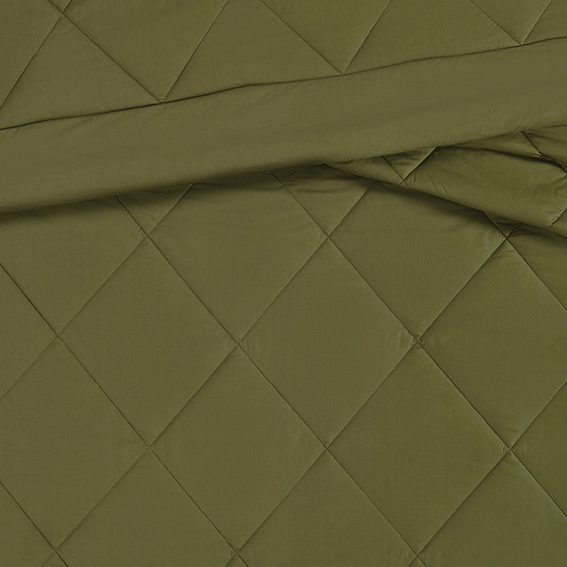 Cannon Solid Oversized Percale 3 Piece Comforter Set, King Comforter + 2 King Shams, Olive Green