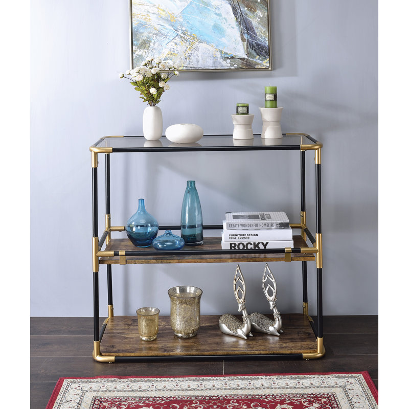 Rustic And Minimalist Rectangular Console Table With Ample Storage And Durable Construction For Modern Homes