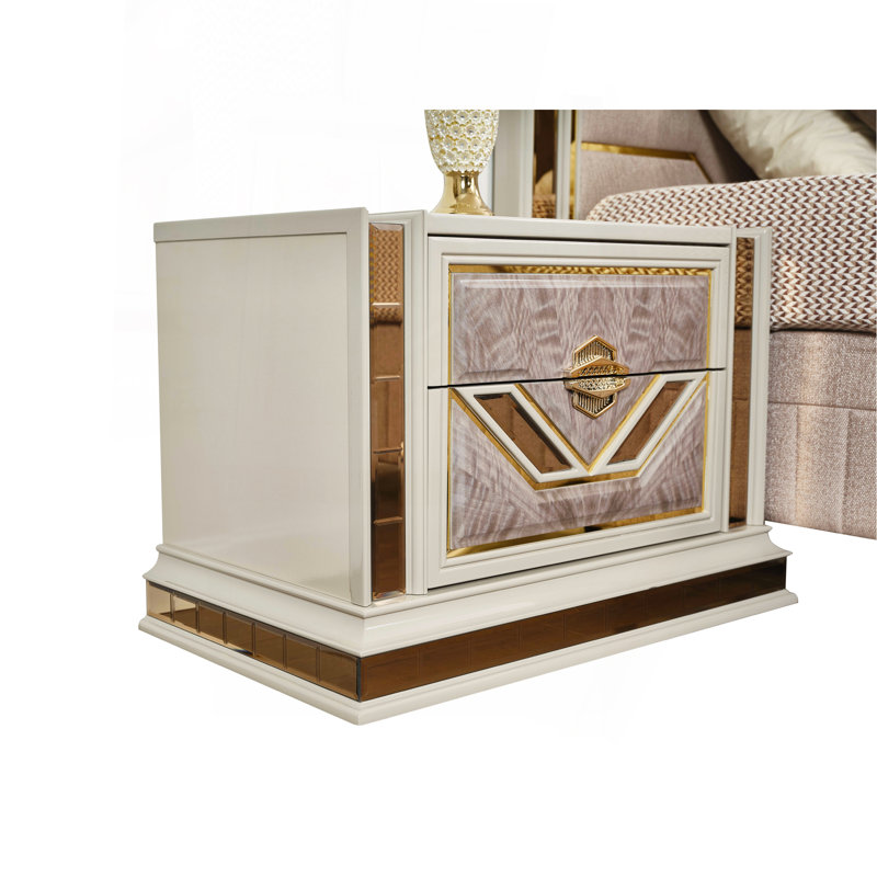 Ensemble de chambre à coucher tapissier pour lit très grand 4 pièces Modern Style