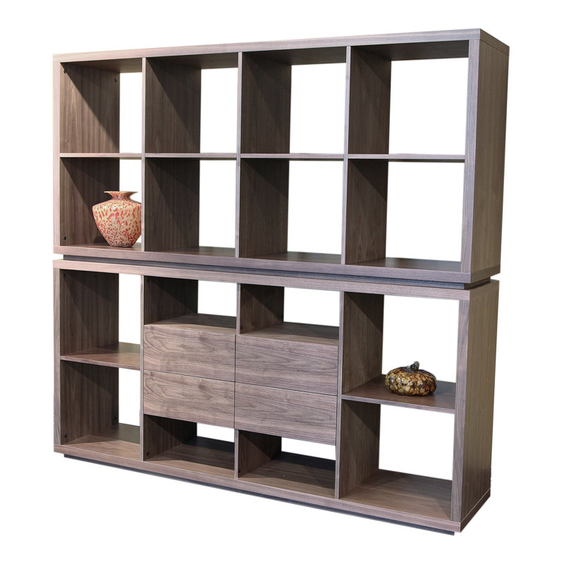 Malta Cube Bookcase, Walnut
