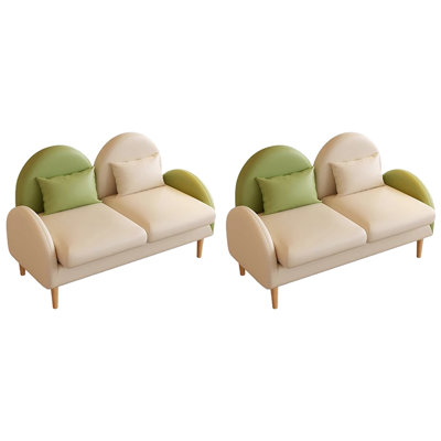 Light Luxury Cafe Milk Tea Shop Restaurant Benches 47.2'' Faux Leather Sofa