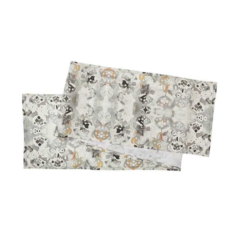 Giverny Table Runner, Natural/Gray