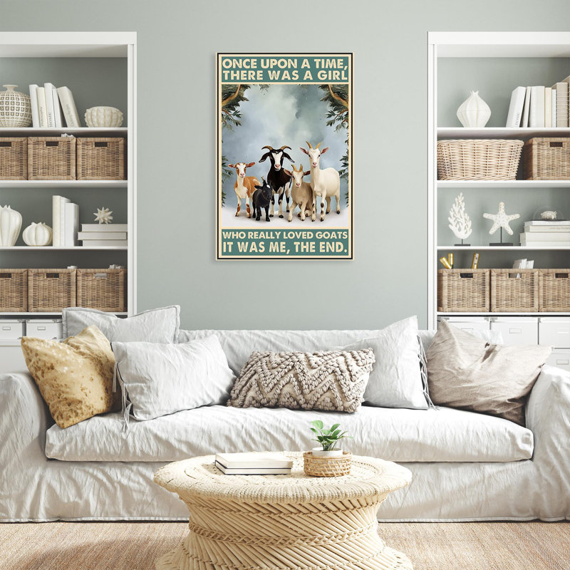 «Who Really Loved Goats», reproduction d'art rectangulaire sur toile tendue 1 - 1 pièce, H 14 po x l 11 po x P 1,25 po
