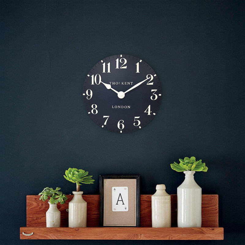 Arabic Metal Wall Clock, Dark Blue, 30cm H x 30cm W x 5cm D