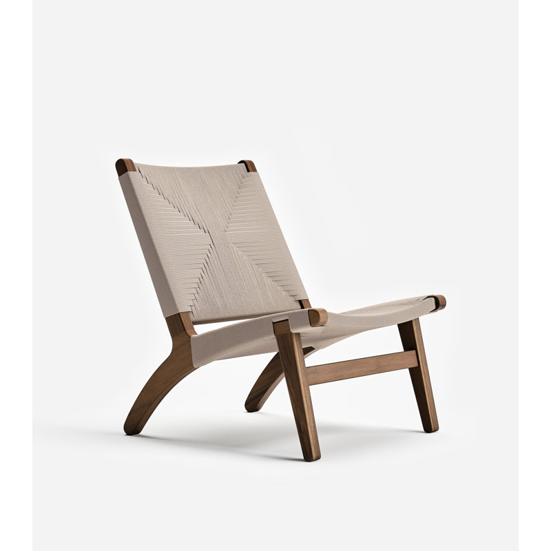 Masaya Lounge Chair, Coffee/Khaki Cross Braided Cord