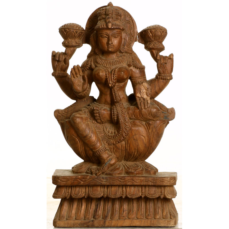 Quatre déesse Lakshmi à bras assis sur un trône de lotus