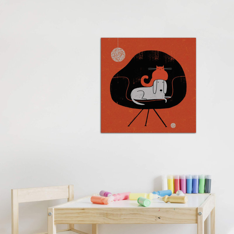 «Retro Nap» par Terry Runyan - impression, Toile tendue, Pas de tapis, H 48 po x l 48 po x 1,5 po