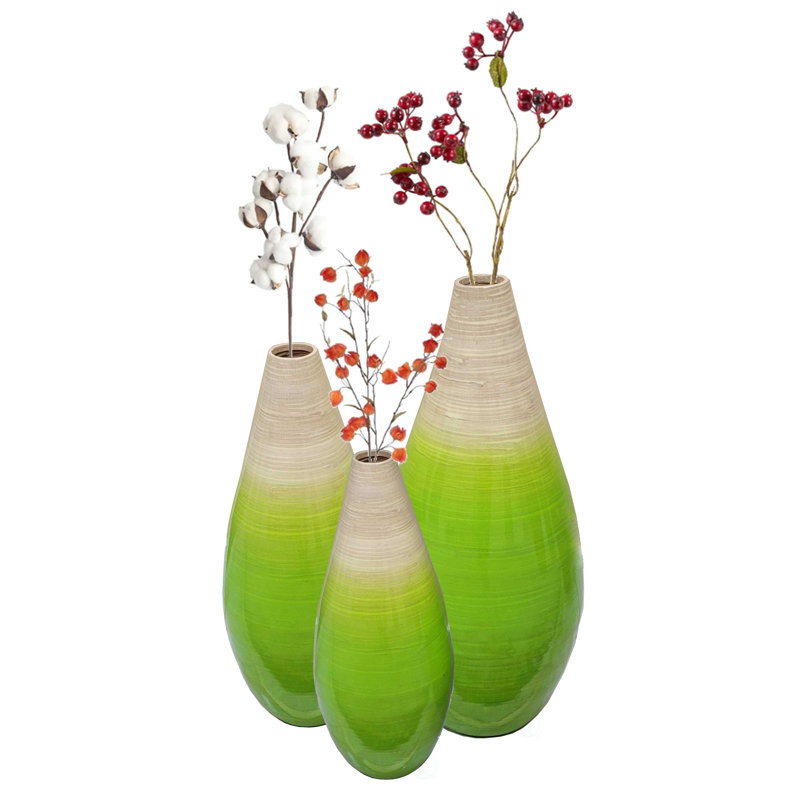 Qadry Solid Wood Floor Vase