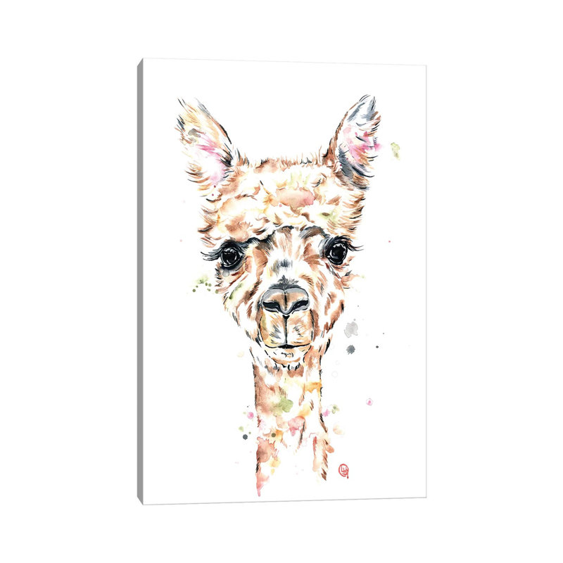 Llama Llama 1 Piece Wrapped Canvas Painting, 20.32 cm H x 30.48 cm W