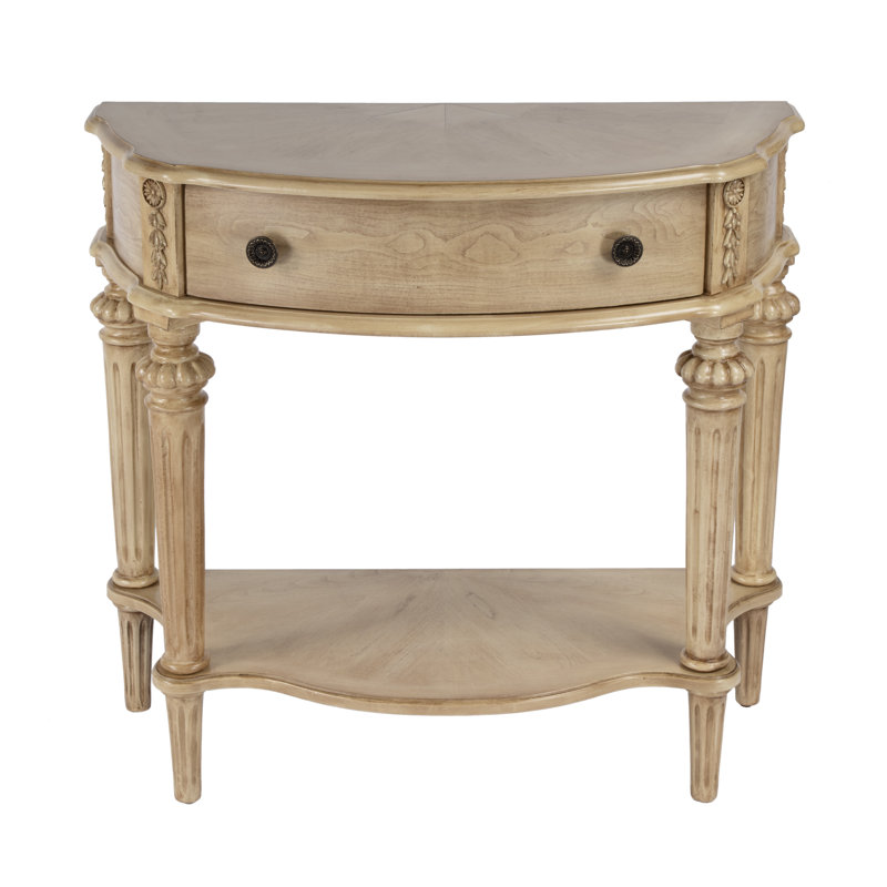 Roloff 34" Console Table, Antique Beige