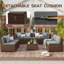 Ensemble de conversation modulaire en rotin pour 8 personnes avec coussins-452086264-463747202