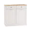 Armoire poubelle de cuisine à deux tiroirs et deux compartiments basculants - blanc-504364111