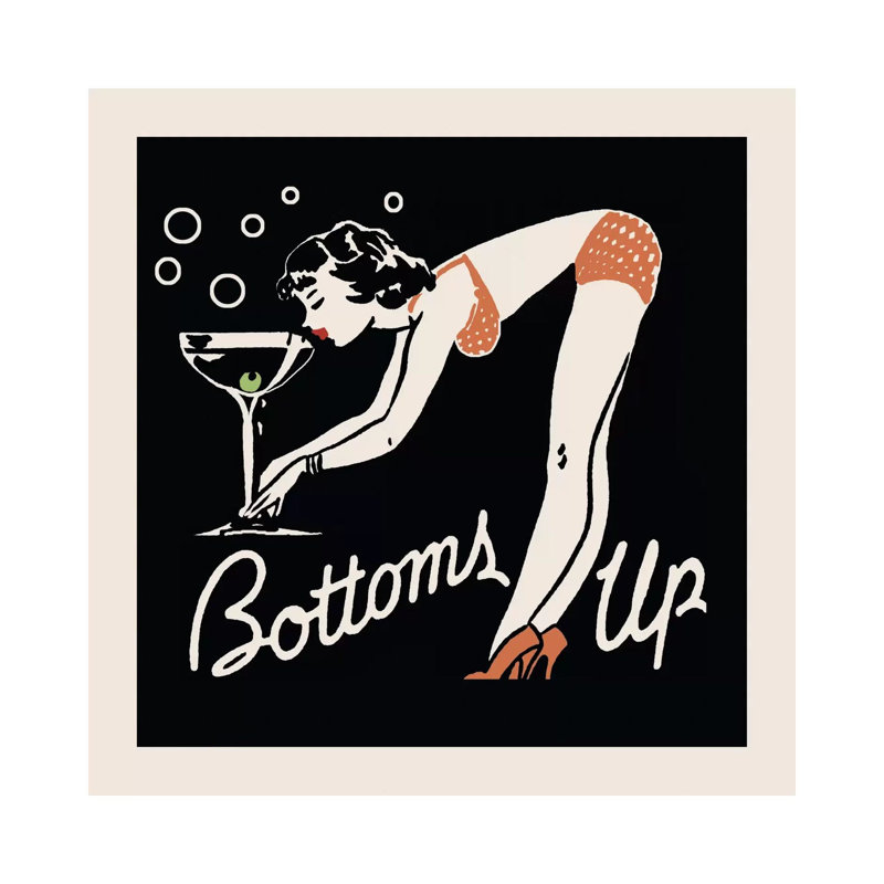Bottoms Up - Vintage Ad Poster - Wrapped Canvas Print