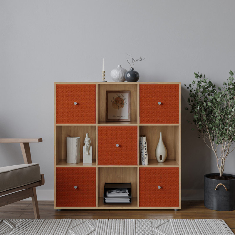 93cm H x 12cm W Solid Wood Standard Bookcase, Oak/Orange