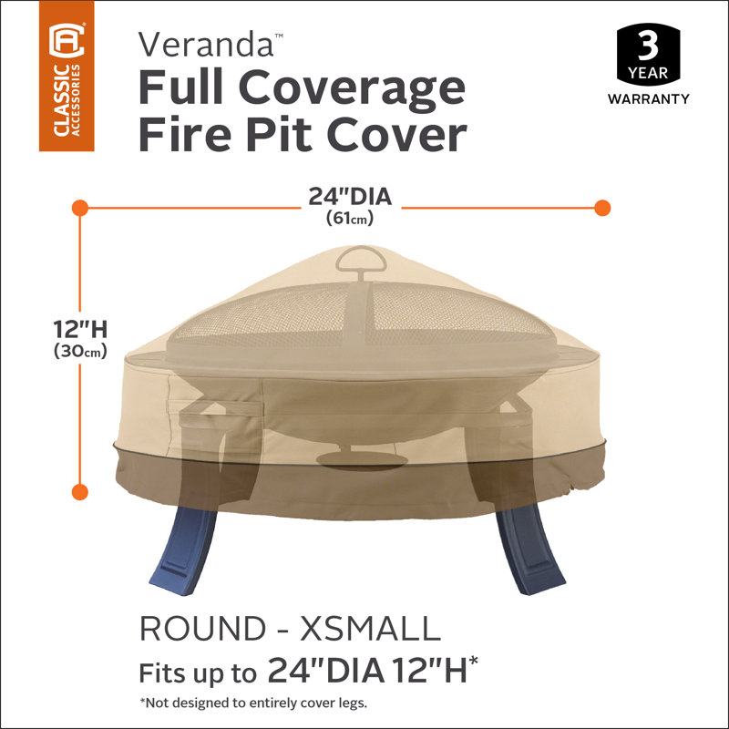The Twillery Co.® Paulding Fire Pit Cover, 12"H x 26"W x 26"D