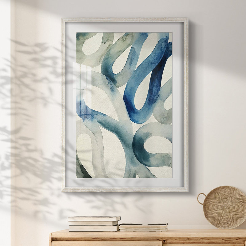 Eau et sable II - Impression encadrée, Blanc, H 28,5 po x l 20,5 po