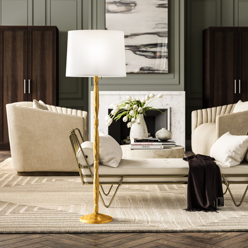 Hollis Floor Lamp, Natural Brass