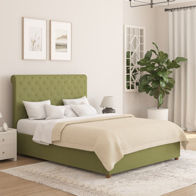 Upholstered Lift Up Storage Ottoman Bed