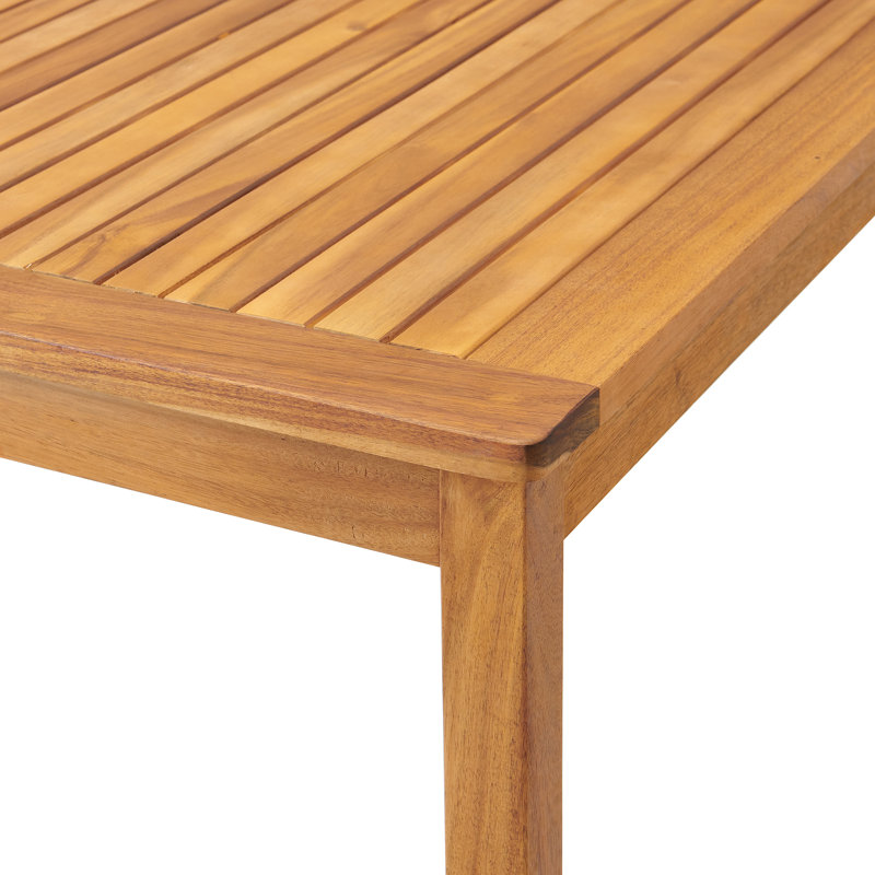 Table de salle à manger en bois d'acacia de 26 po Okemo - Bois franc résistant aux intempéries, quatre pieds en bois robustes, peut accueillir 6 personnes