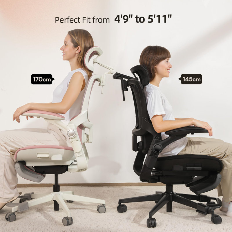 Chaise de bureau ergonomique noire Cablady, Noir