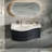 35" Wall-Mounted Curved Black Bathroom Vanity with Stone Resin Top, Undermount Sink & Single-Hole Faucet Opening-1136519745-1114389211