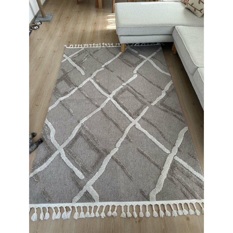 Tapis avec envers antidérapant Tivan, Rectangle 3 pi 11 po x 5 pi 11 po