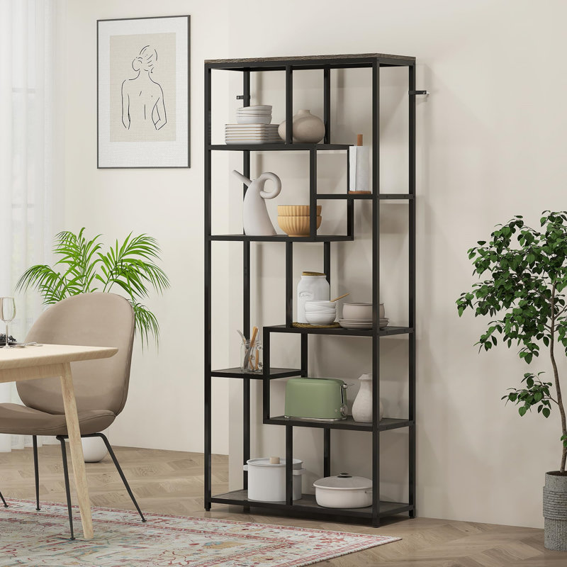 180cm H x 80cm W Metal Bookcase, Black