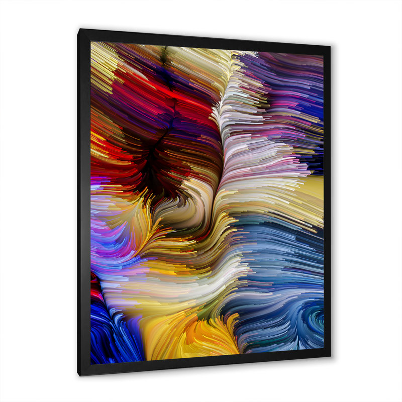 Élégance de liquide Art II - reproduction d'art moderne sur toile, Cadre noir, H 20 po x l 12 po x P 1 po