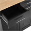 Îlot de cuisine avec abattant, chariot de rangement de cuisine avec organisateur à 3 niveaux, support de rangement interne, chariot de cuisine sur roulettes avec porte-serviettes, 2 tiroirs, pour la cuisine, noir-133940535