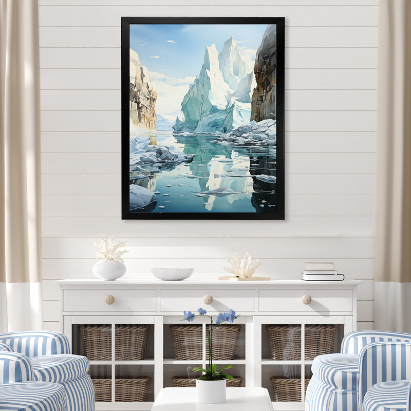 «Teal Iceberg», impression sur toile, Cadre photo noir, H 20 po x l 12 po x P 1 po
