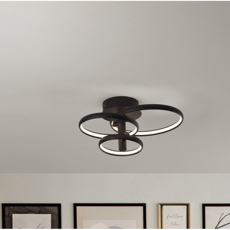 LED Semi Flush Mount, Black