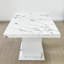 Grande table de salle à manger extensible en marbre blanc pour 6 à 10 personnes