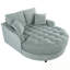 Chaise longue en chenille rembourrée avec coussins et siège capitonné-299999668