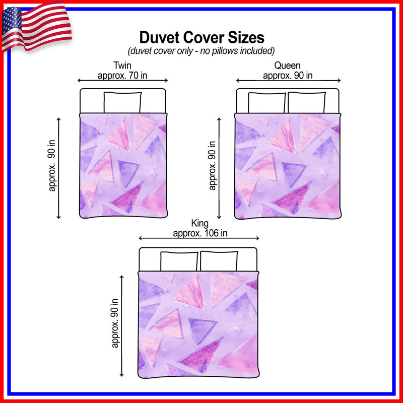 Triangular Abstract Shapes Duvet Covers, Queen